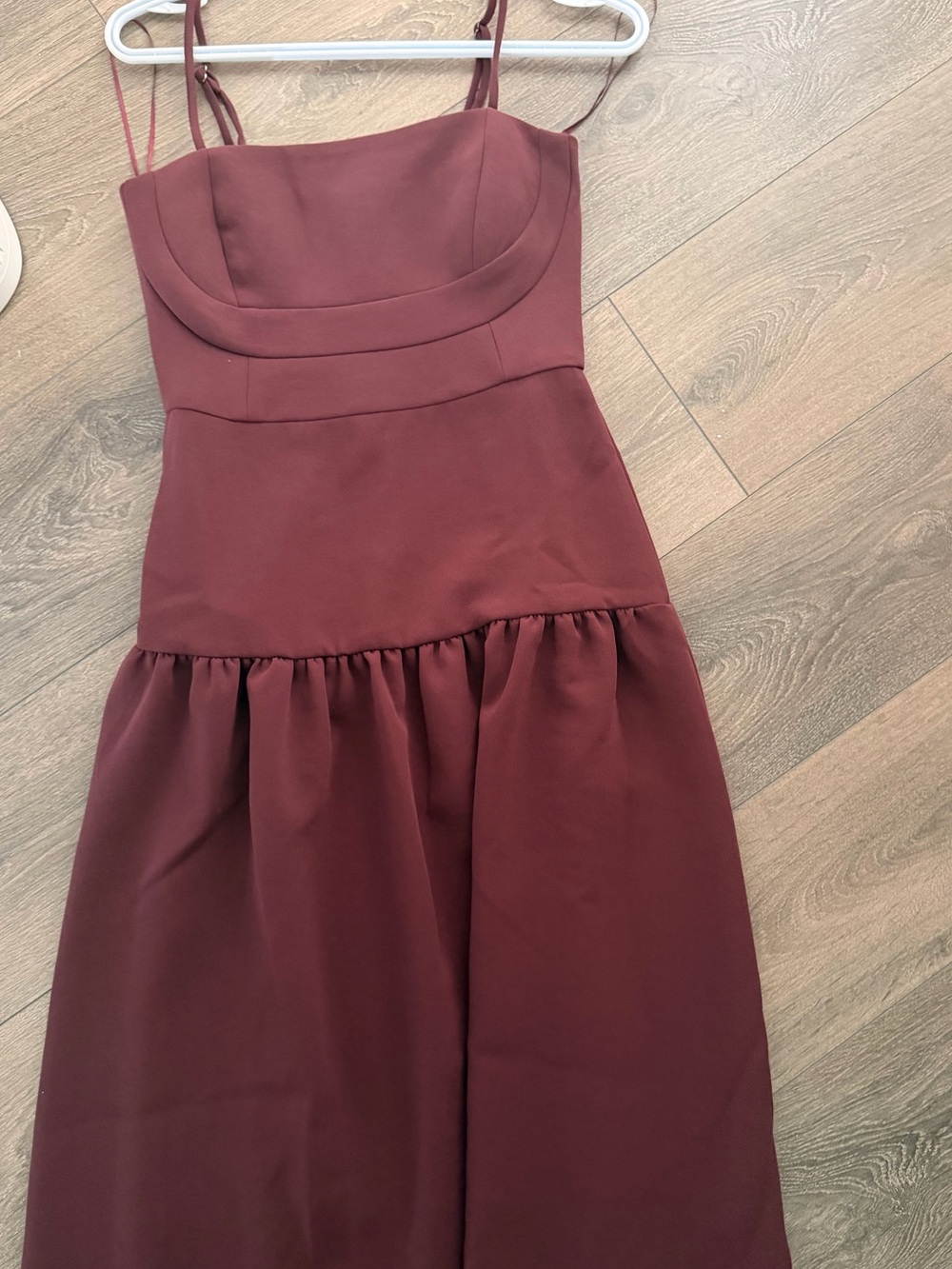 Banana Republic Strapless Burgundy Midi Dress